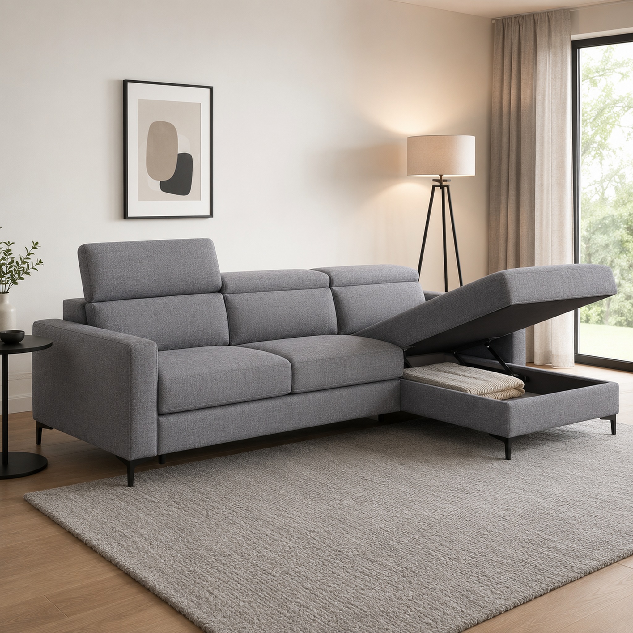 Storage sectional created for everyday function and long-term use